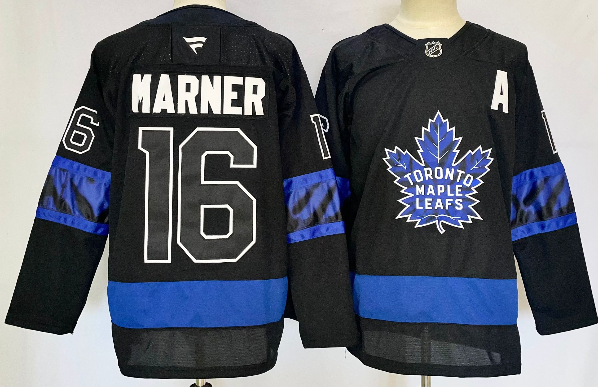 Men Toronto Maple Leafs #16 Marner Black 2025 Home Premier Player NHL Jersey